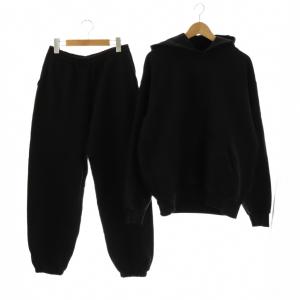 14oz セットアップ 上下 フーディ パーカー プルオーバー スウェットパンツ コットン L M 黒
