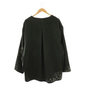 Porter Classic カシミヤ ハンド刺繍 カーディガン L チャコール ライトグレー