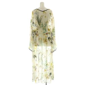 Mame Kurogouchi Floral Lame Print Dress ワンピース シルク 1 アイボリー