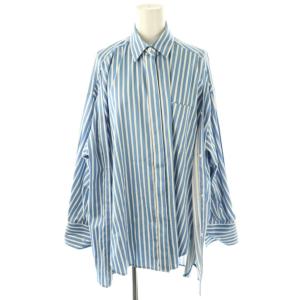 ストライプデザインシャツ 38 ライトブルー ホワイト /DO OS