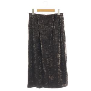 24AW CRUSHED ベロアタイトスカートロング 38 チャコールグレー /HK OS
