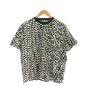 CheckCrew ロゴジャカードTシャツ カットソー S ブラック オフホワイト 1140206 /DO