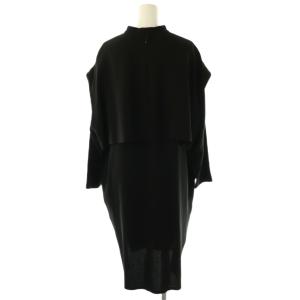 ENFOLD ドッキングデザインワンピース 36 ブラック /DO OS