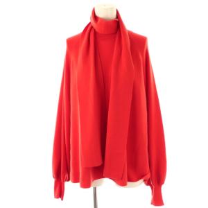 バルーンスリーブニット セーター オレンジレッド /DO OS