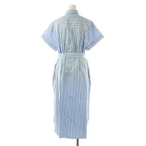 Polo by Ralph Lauren ベルテッド ストライプド コットン シャツドレス ワンピース S P ライトブルー ホワイト /ES OS