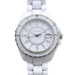 プレストン デイト クォーツ セラミックウォッチ 腕時計 3針 白 ホワイト /SR6