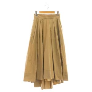 TUCK VOLUME SKIRT スカート ロング フレア S ベージュ /DO OS