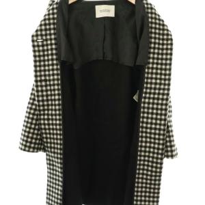 MACKINTOSH PHILOSOPHY MACKINTOSHPHILOSOPHY シェパードチェックフーデッドコート 38 ブラック ホワイト /ES OS