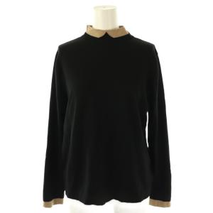 Cleric Collar Knit ロングスリーブプルオーバー カットソー ニット 38 ブラック ベージュ