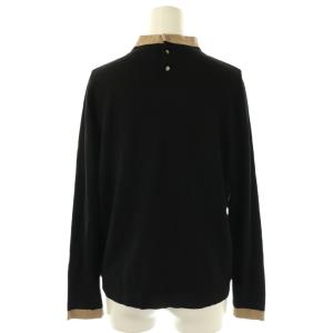 MACKINTOSH PHILOSOPHY MACKINTOSHPHILOSOPHY Cleric Collar Knit ロングスリーブプルオーバー カットソー ニット 38 ブラック ベージュ