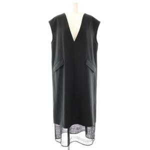 25SS レノクロスチェックワンピース 38 ブラック