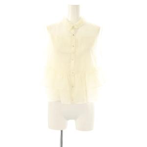 24AW シアーペプラムブラウス ノースリーブ 38 ホワイト /HK OS