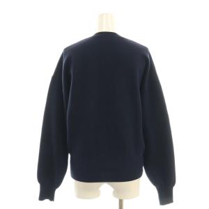 SLOBE IENA 25SS ダブルフェイスクルーカーディガン ニット 長袖 コットン 紺 /NR OS