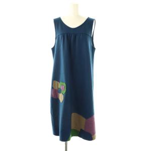 ウール ノースリーブワンピース ひざ丈 42 ブルー /DF OS