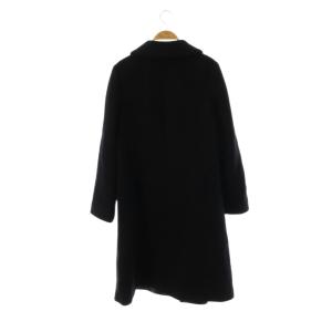 Jocomomola de Sybilla ダブルクロスモッサ スクエアボタンコート ステンカラー ロング 42 黒 ブラック/AT