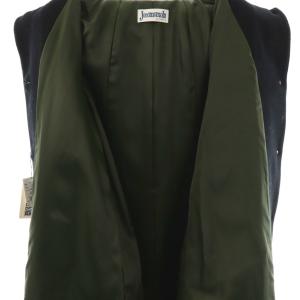 Jocomomola de Sybilla ダブルクロスモッサ スクエアボタンコート ステンカラー ロング 42 黒 ブラック/AT