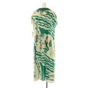 Jocomomola de Sybilla Varde mar 海中プリントワンピース ミモレ ロング フレンチスリーブ 42 ベージュ /AT