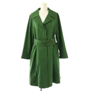 ベルト付きロングジャケット スプリングコート 40 グリーン /DF OS