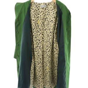 Jocomomola de Sybilla ベルト付きロングジャケット スプリングコート 40 グリーン /DF OS