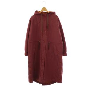 ヒート中綿ベンチコート 42 パープルブラウン オレンジブラウン /DO OS