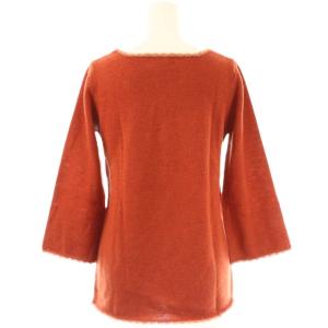 Jocomomola de Sybilla ウール混 マフラー付き 総柄 ニット セーター 七分袖 40 ブラウン /HK OS