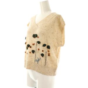 JOCOMOMOLA シカさんモチーフニットベスト 40 キナリ マルチカラー /DO OS