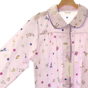 tsumori chisato SLEEP ルームウェア 総柄 ワンピース ロング 長袖 M ピンク /HK OS
