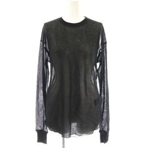 24SS Sheer Waffle Tシャツ カットソー 長袖 ブラック /HK OS