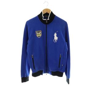 ビッグポニートラックジャケット ブルゾン スウェット M ブルー ホワイト ブラック /ES OS