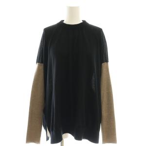 バックリボンカシミヤニットプルオーバー セーター 38 ブラック モカ /DF OS