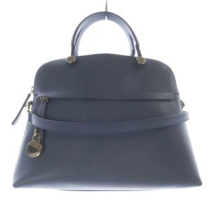 PIPER 2WAY ショルダーバッグ ハンドバッグ レザー 青 ブルー G5996 /SR