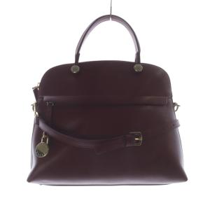 PIPER レザー 2WAYバッグ ショルダーバッグ ハンドバッグ ロゴ ボルド? G5996 /SR