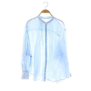23SS ラミーギャザーシャツ ブラウス 長袖 前開き 水色 /NR OS