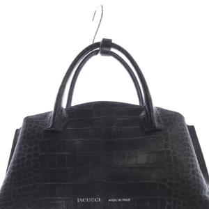 IACUCCI レザー クロコ 型押し 2WAYバッグ ショルダーバッグ ハンドバッグ 黒 ブラック /SR38