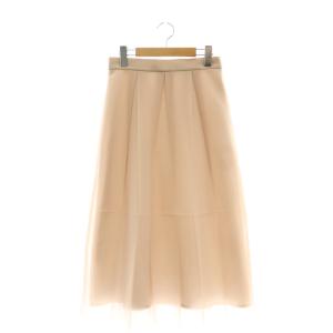 25SS ダブルラッセル立体プリーツ スカート ロング 36 ピンク /DF OS
