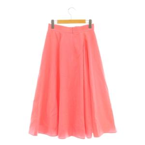 ANAYI 24SS トリアセグログランフレア スカート ミモレ ロング 36 ピンク /AT OS