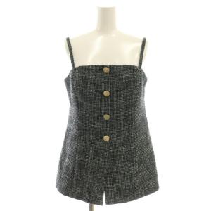 24SS ブッチャーツイードビスチェ ブラウス 38 黒 ブラック /AT OS