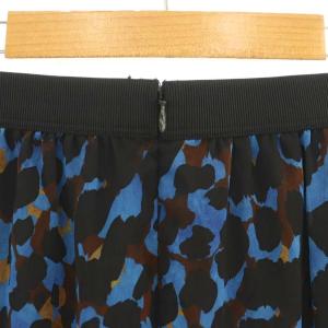 ANAYI 23AW モザイクレオパードティアード スカート フレア ロング 36 ブルー ブラック /DF OS