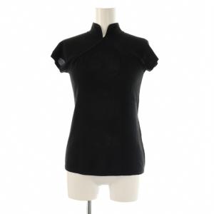 チャイナシャツ カットソー ニット フレンチスリーブ 0 ブラック /HK OS