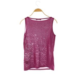 VIVIENNE TAM ビーズ刺繍 タンクトップ ニット 0 ワイン /DF OS