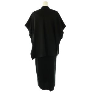 Diagram GRACE CONTINENTAL 二点セット ポンチョ付ニットワンピース ノースリーブ 金ボタン 36 黒 /CX OS