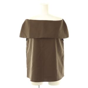 25SS 【洗える】ケープブラウス プルオーバー 半袖 ブラウン /DF OS