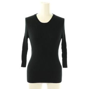 25SS COTTON RIB KNIT ニット セーター プルオーバー ブラック /DF OS