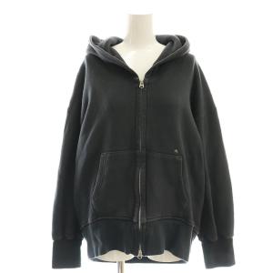 裏起毛ジップアップフーディー パーカー スウェット チャコール /ES OS