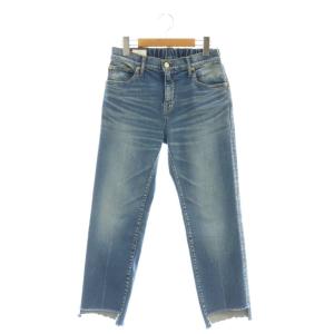 BIG JOHN イレギュラーヘムレギュラーフィットデニムパンツ ジーンズ カットオフ S 紺 ネイビー