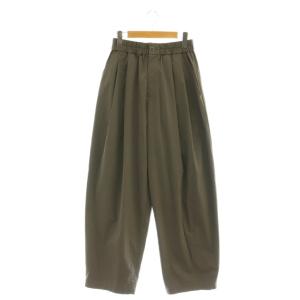 24SS コットンナイロンタックパンツ セミワイド ジッパーフライ 38 カーキブラウン /NR OS