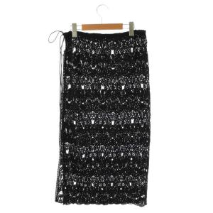 BABYLONE 25SS コード刺繍ラップスカート ロング F ブラック /DF OS