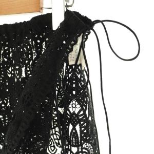 BABYLONE 25SS コード刺繍ラップスカート ロング F ブラック /DF OS