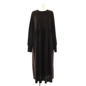 23AW パフスリーブニットワンピース ロング ブラウン /DF OS SH