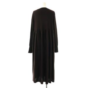 IENA 23AW パフスリーブニットワンピース ロング ブラウン /DF OS SH